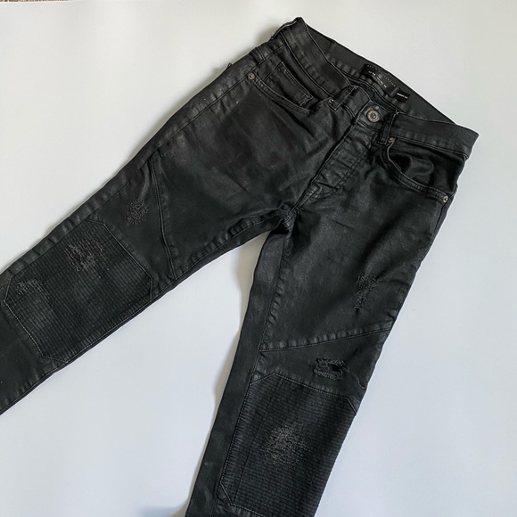 Zara Other - ZARA Man Black Biker Style Skinny Jeans